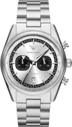 Armani Racer Chronograph Quartz Silver Dial Mens Watch AR11636