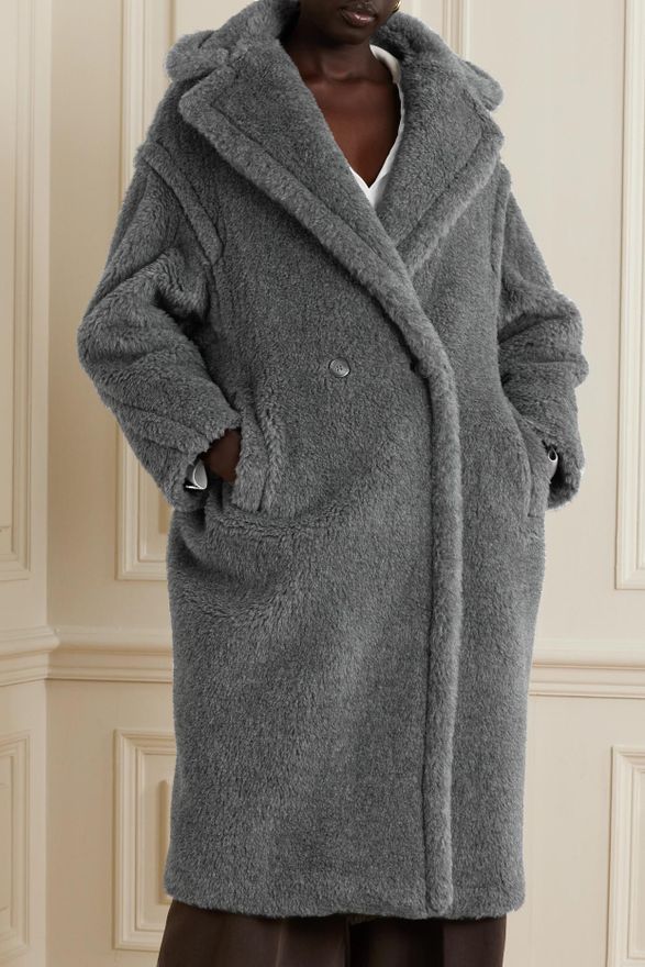 Setransp Aju Max Mara Grey Teddy Coat Wool Grey Max Mara Teddy