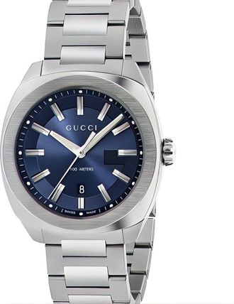 Gucci YA142303 herenhorloge met kwarts en blauwe wijzerplaat