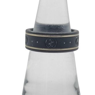 Gucci Icon Gold Black Ceramic Band Ring (Pre-Owned)