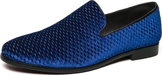 Generic Mens Loafers Slip On Comfort Oxford Shoes Dress Shoes Party Prom Wedding Smoking Shoe (Blue,11.5)