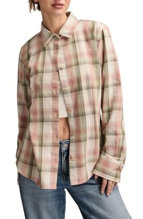 Lucky Brand Plaid Button-Up Cotton Shirt in Pink Plaid at Nordstrom, Size X-Small