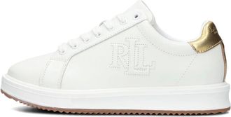 Ralph Lauren Schoenen, Dames, Wit, 41 EU, Leer, Ainsley Low Top Lace Sneakers