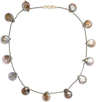 Isshī Desnuda Freshwater Pearl Station Necklace in Space at Nordstrom, Size 17