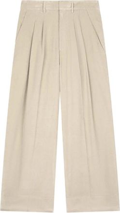 Dondup Eloise Wide Leg Broeken - Dames - Wijde Broeken - Beige - M - Katoen - Broeken