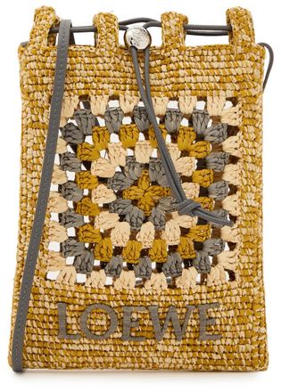 Loewe X Paulas Ibiza Raffia Cross-body Pouch - Yellow - One Size