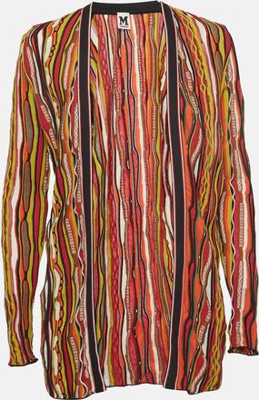 M Missoni Multicolor Striped Knit Open Front Cardigan