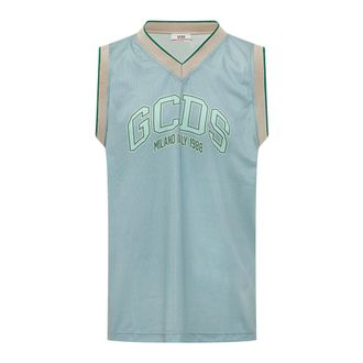 GCDS Sleeveless Training Tops, male, Multicolor, Size: XL Logo Lounge Tank