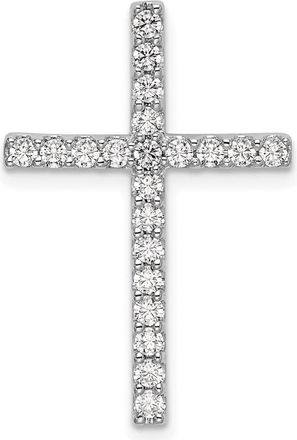 Diamond2Deal 10K White Gold Lab Grown Diamond Cross Pendant (0.52ct, VS, G-H)