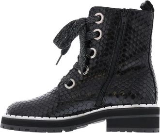 Pertini Phyton Print Lace Up - Dames - Veterlaarzen - Zwart - 36 EU - Schoenen