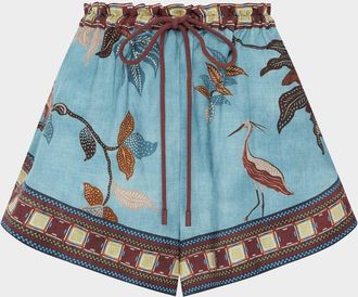 Alemais Georgie Tropical Linen Shorts