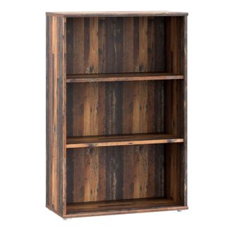 Furniture To Go Essential Tall Wide 2 Shelf Bookcase in Vintage Oak in Dark Brown