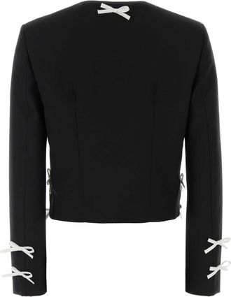 Moschino Womens Black Wool Blazer Nero Giacche E Gilet Jacket