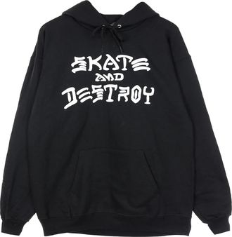 Thrasher Skate Destroy Hoodie Zwart/Wit - Heren - Hoodies - Zwart - L - Katoen - Hoodies & sweatvesten
