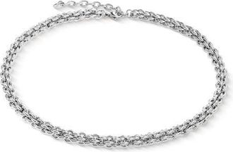 Coeur de Lion Mesh Chain Classic Necklace in Silver at Nordstrom