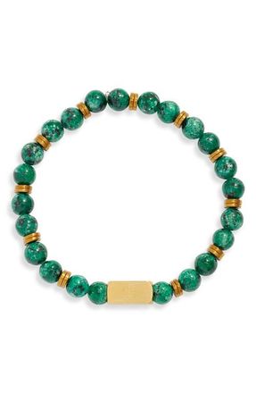 Clifton Wilson Mens Marbled Stone Beaded Bracelet in Turquoise at Nordstrom