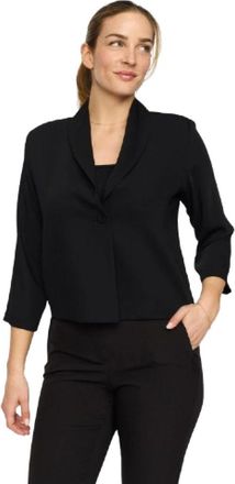 2-Biz Elegante Blazer met 3/4 Mouwen - Dames - Blazers - Zwart - XL - Polyester - Jassen