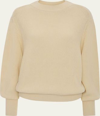 Victoria Beckham Relaxed Rib Knit Crewneck Sweater
