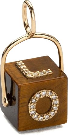 Tamara Taichman 9kt yellow gold Cubix Love tiger eye and diamond pendant - Oro