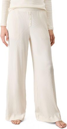 Pact Dream Rib Wide Leg Lounge Pant Made With Organic Cotton in Cream at Nordstrom, Size Xx-Large
