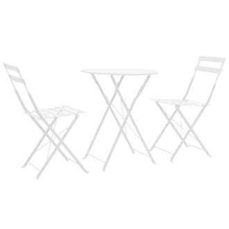 Berkfield Home 3 Piece Bistro Set Steel White