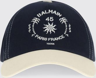 Balmain Cappello in twill di cotone con logo stampato