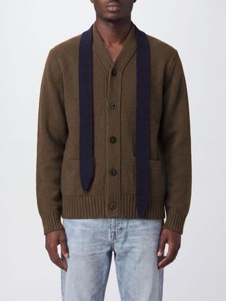 sacai Pure Wool Cardigan with Scarf Neck and Patch Pockets