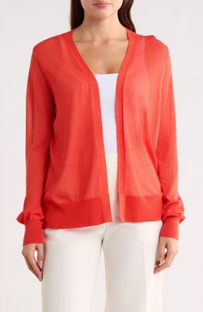 Vince Camuto Tissue Knit Cardigan in Orange Fire at Nordstrom Rack, Size X-Large