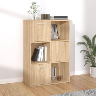vidaXL Vidaxl - Armario Almacenamiento Madera Contrachapada Roble 60x29,5x90 Cm