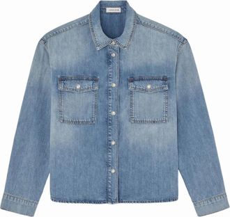 Anine Bing Paxton Shirt - Dames - Spijkerjassen - Blauw - S - Katoen - Jassen