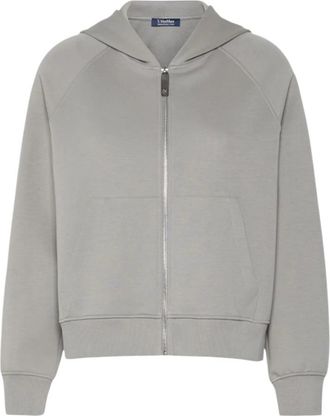 Max Mara Area Sweatshirt - Dames - Vesten met rits - Grijs - L - Katoen - Hoodies & sweatvesten