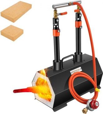 OEM Gas Schmiedeofen Sechseck, 400 X 215 X 190 Mm Gas Schmiede Mit Doppelbrenner, Gold, Messing, Bronze, Magnesium, Aluminium, Zinn Und Edelstahl, Gas Pro