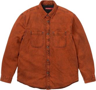 SUPREME Camicia denim con fodera in shearling - Arancione