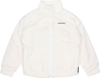 Converse Loose Stand Collar Stay Warm logo Jacket Asia Sizing White 10023526-A02