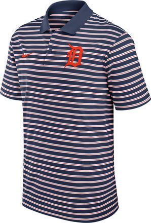 Nike Detroit Tigers Striped Victory Nike Mens Dri-FIT MLB Polo in Blue | 02LX0IDMDG-JDC