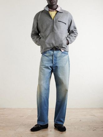 Auralee Silk-Fleece Half-Zip Sweatshirt