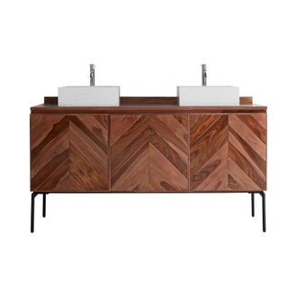 Tikamoon Mueble para lavabo de palisandro de 155 cm