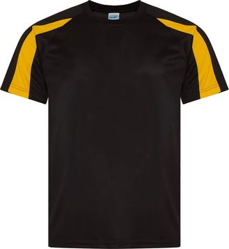 Just Cool AWDis Cool Contrast Wicking T-Shirt Jet Black/Gold L