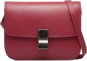Celine Pre-owned Cross Body Bags, female, Red, Size: ONE SIZE Pre-owned Medium Classic Box Crossbody