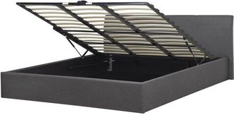 Beliani Ottoman Bed Fabric ORBEY 180 x 200 cm (EU Super King) Grey