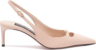 Dolce & Gabbana Silk-Effect Nappa Leather Slingbacks