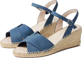 Eric Michael Womens Eric Michael Leigh Sandals Blue Wedge Heel Espadrille ZOGG2148