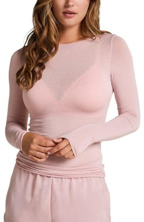 Hunkem&ouml;ller Super Soft Boatneck Shirt With Cashmere in Pale Mauve at Nordstrom, Size X-Large