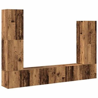 Berkfield Home 4 Piece TV Cabinet Set Wall-mounted Old Wood Engineered Wood