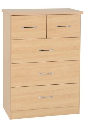 Seconique Nevada 3+2 Drawer Chest in Light Oak