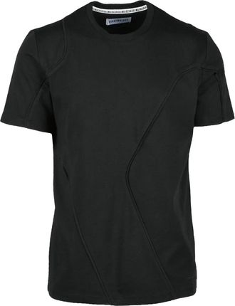 Dirk Bikkembergs Short-Sleeve Black Cotton T-Shirt With Modern Seam Detailing