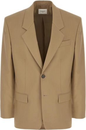 Saint Laurent Blazers, male, Beige, Size: L Single-Breasted Jacket