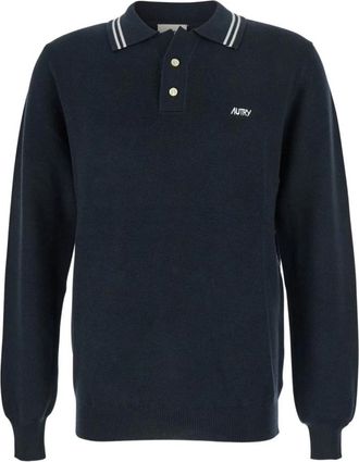 Autry Zijde & Nylon T-shirts en Polos - Heren - Polos - Blauw - L - Nylon - Tops