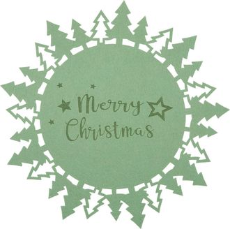 KASANOVA Tovaglietta natalizia segnaposto Merry Christmas verde 35 cm pannolenci