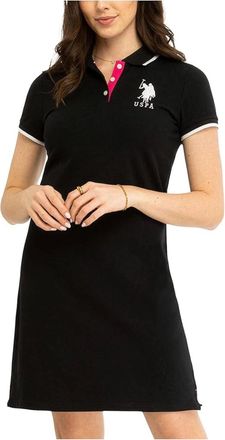 U.S.Polo Association U. S. Polo ASSN. Triple Crown Polo Dress Womens Black Short Sleeve JAX1672